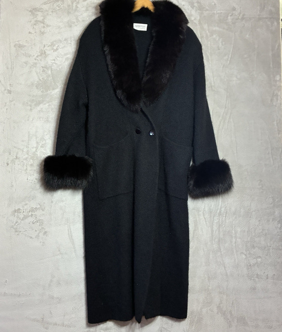 Nordstrom Gallery Jackets & Blazers - Nordstrom Gallery Designs By Rachelle Mohair Sweater Jacket Fox Fur Trim Size M